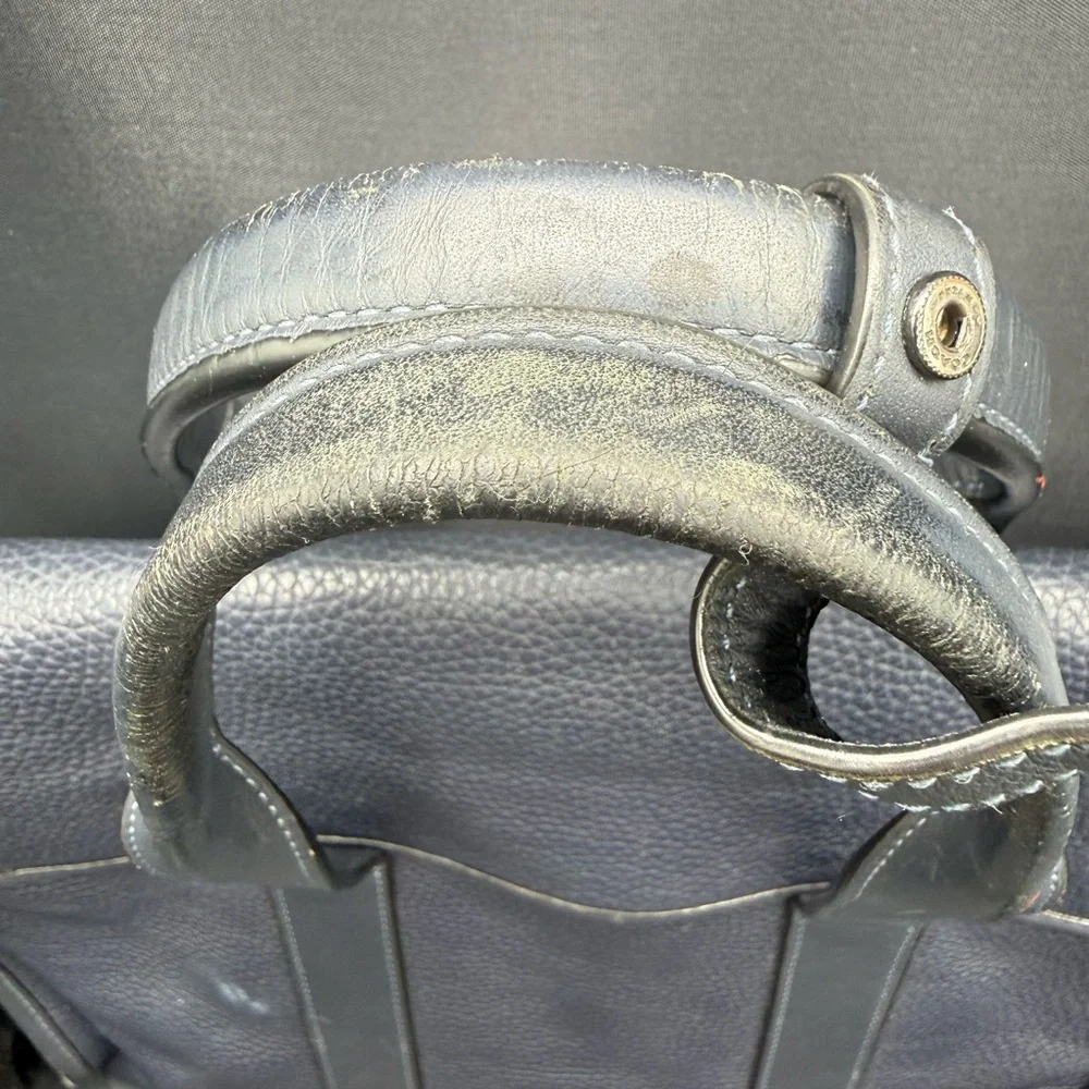 Coach blue leather messenger bag